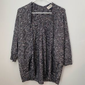 Universal Thread Navy, White, Orange Marled Cardigan Sweater